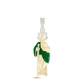 1/2CTW DIA NK 1CT-EME ST JUDE MENS PENDANT